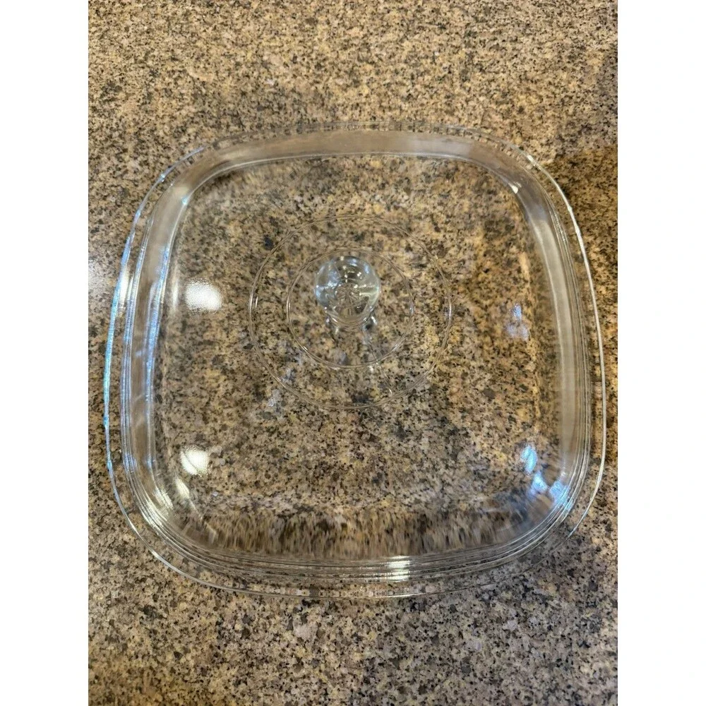 CorningWare 4Qt Square Floral Casserole Dish w/ Glass Lid White/Blue Cottagecore